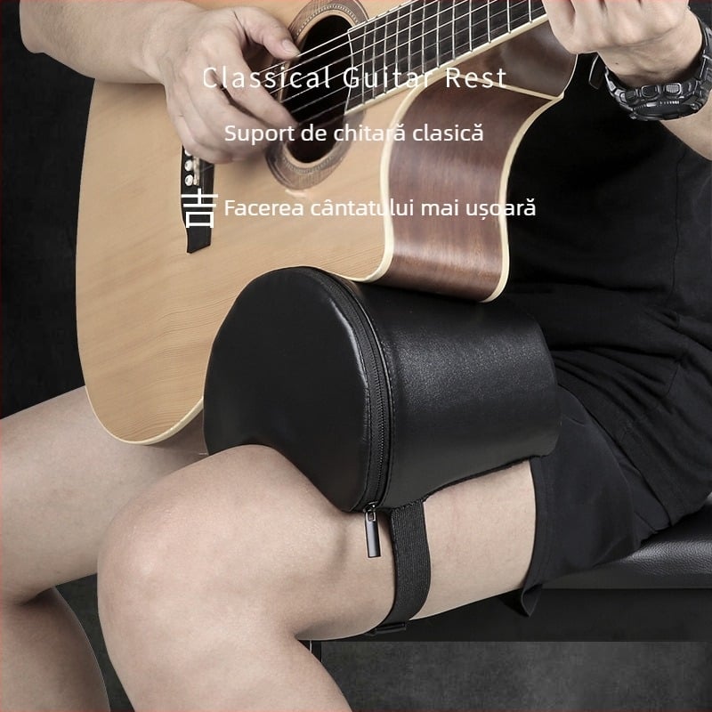 FA-60S Suport pentru chitară clasică, pernă din piele cu burete de înaltă elasticitate, accesoriu pentru instrument