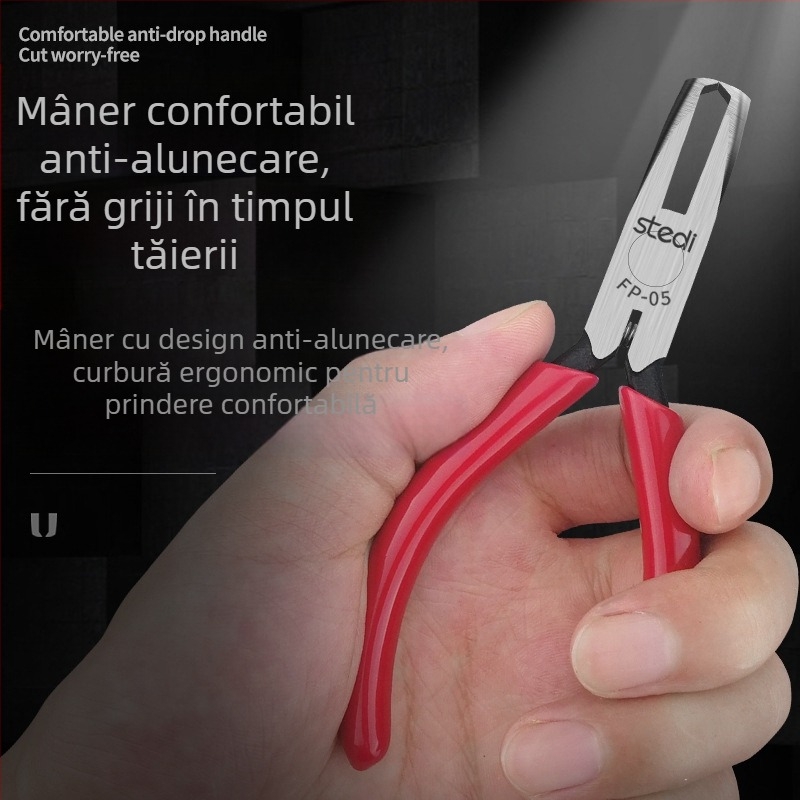 Sitli clește antimagnetic pentru electronice – fălci plate, gură subțire, cap plat