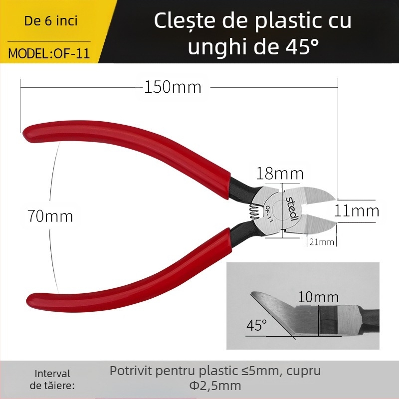 Sitli clește antimagnetic pentru electronice – fălci plate, gură subțire, cap plat
