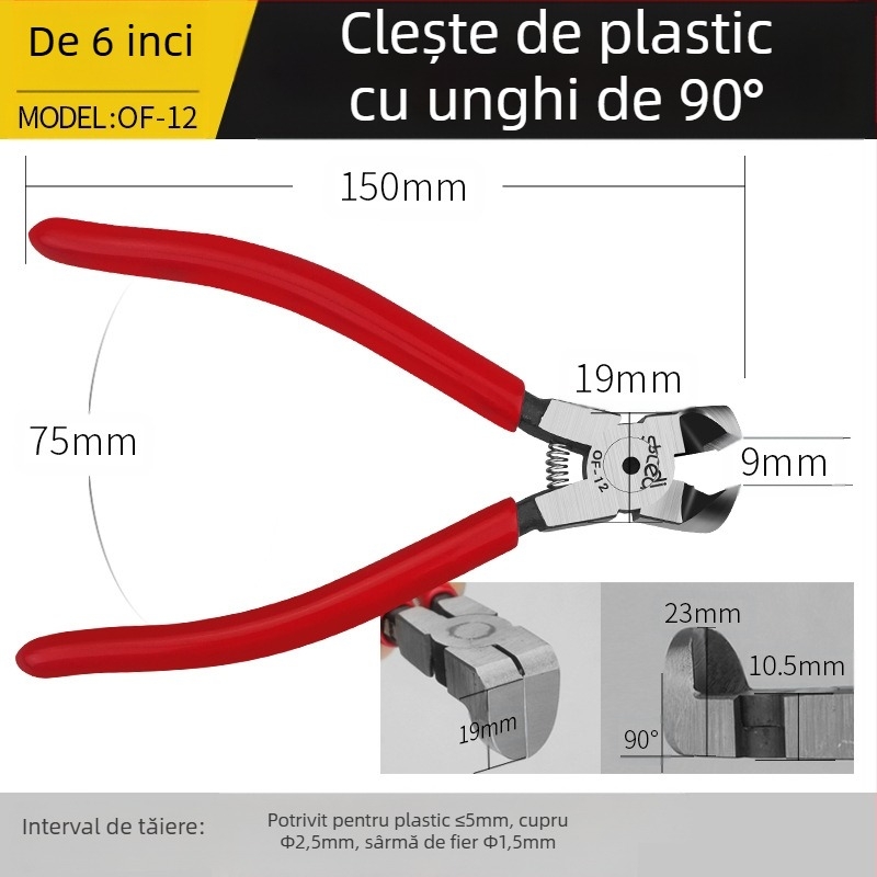 Sitli clește antimagnetic pentru electronice – fălci plate, gură subțire, cap plat