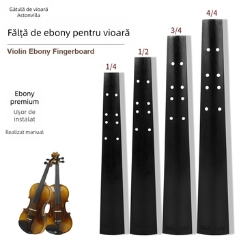 Fingerboard de vioară din abanos LN236, Aston Villa, accesorii pentru vioară, ambalaj bule