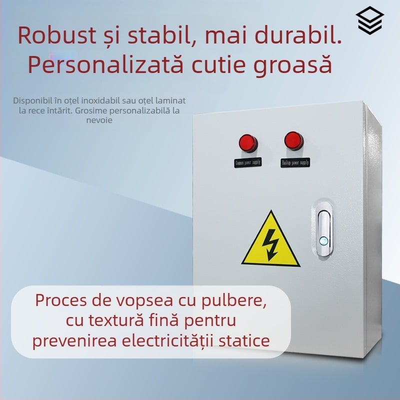 Comutator Automat de Transfer cu Dublă Alimentare (ATS) 63A 4P — dulap de transfer pentru panou de distribuție, carcasă din fier, IP54, CCC certificat, curent de închidere la scurtcircuit 30