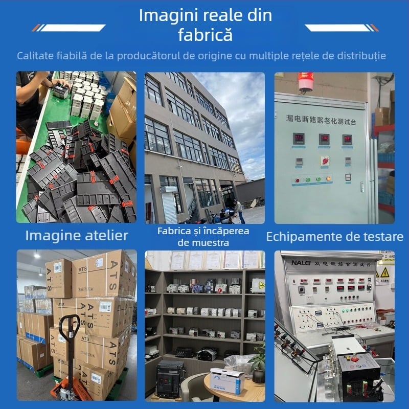 Comutator Automat de Transfer cu Dublă Alimentare (ATS) 63A 4P — dulap de transfer pentru panou de distribuție, carcasă din fier, IP54, CCC certificat, curent de închidere la scurtcircuit 30