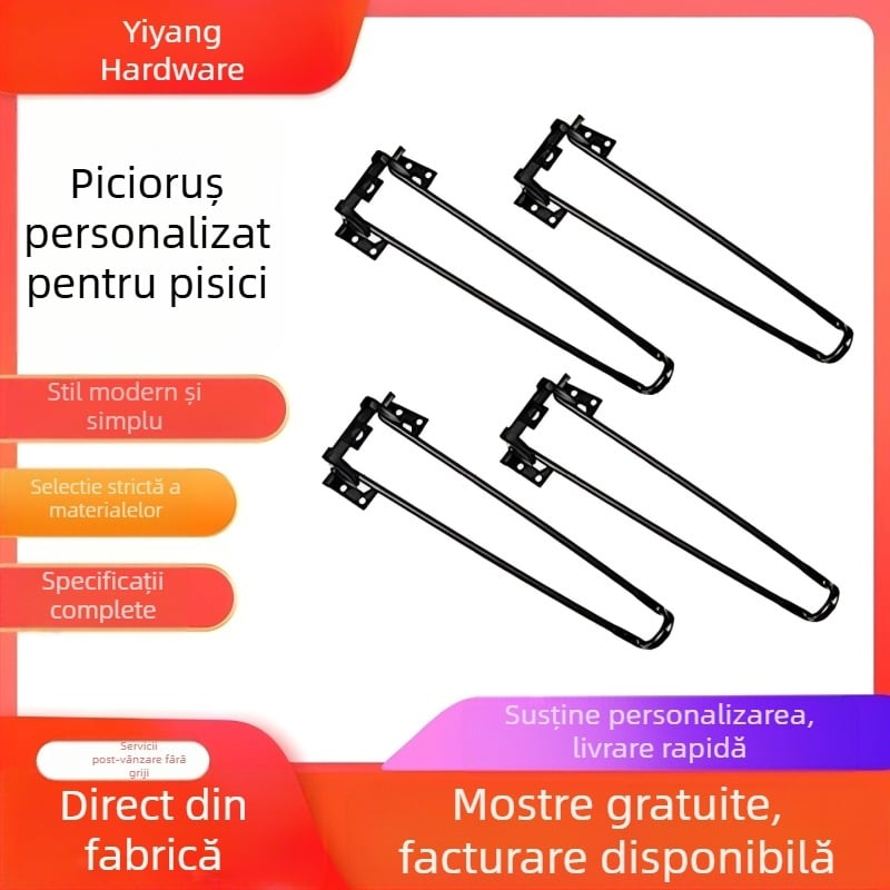 Picioare pliabile pentru masă, din fier, formă de U detașabil, model personalizabil, potrivite pentru living, dormitor și exterior, stil minimalist modern