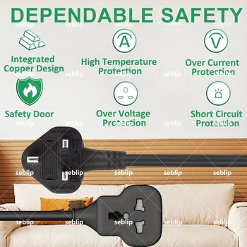 Distribuitor cu standard britanic cu prize universale, protecție la suprasarcină, carcasă ignifugă, ușă de siguranță pentru diferite situații (16A, 220-250V, 3250W, CE)