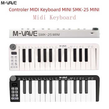 M-VAVE SMK-25 MINI controler MIDI pentru tastatură, 25 taste portabile, corp ABS
