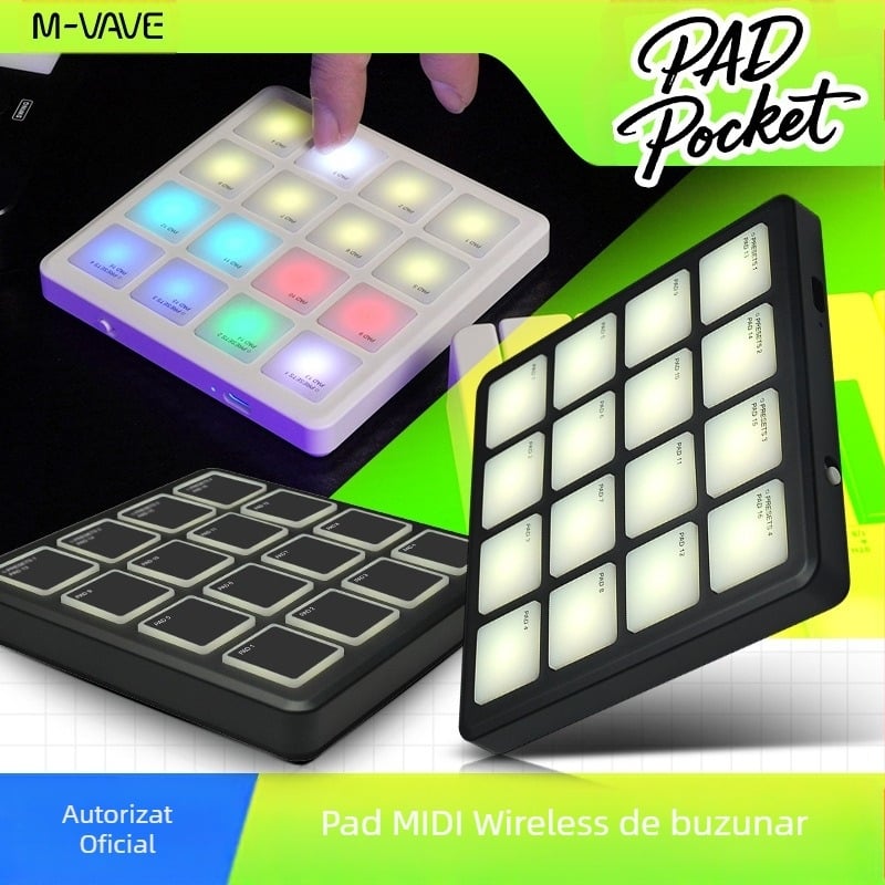 M-VAVE SMC PAD Pocket - Pad Mini MIDI Keyboard Controller, carcasă ABS