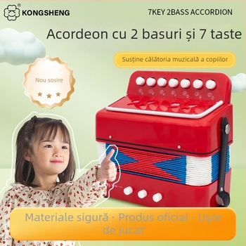 KONGSHENG Acordeon cu 7 taste, portabil pentru pian, cu 2 bas, polifonie 16 vocale, 100 timbre, 11–50 melodii demonstrație