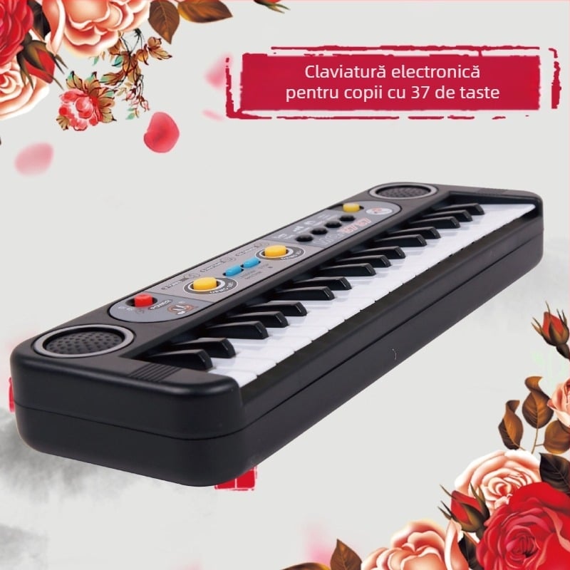 MQ Pian electronic pentru copii cu microfon – Jucărie educațională multifuncțională pentru 4-6 ani