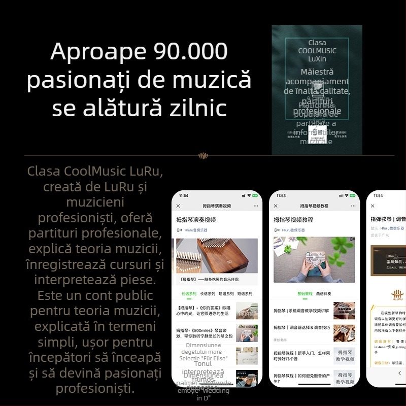 Kalimba Huashu – acrilic, 17 sunete, pentru copii