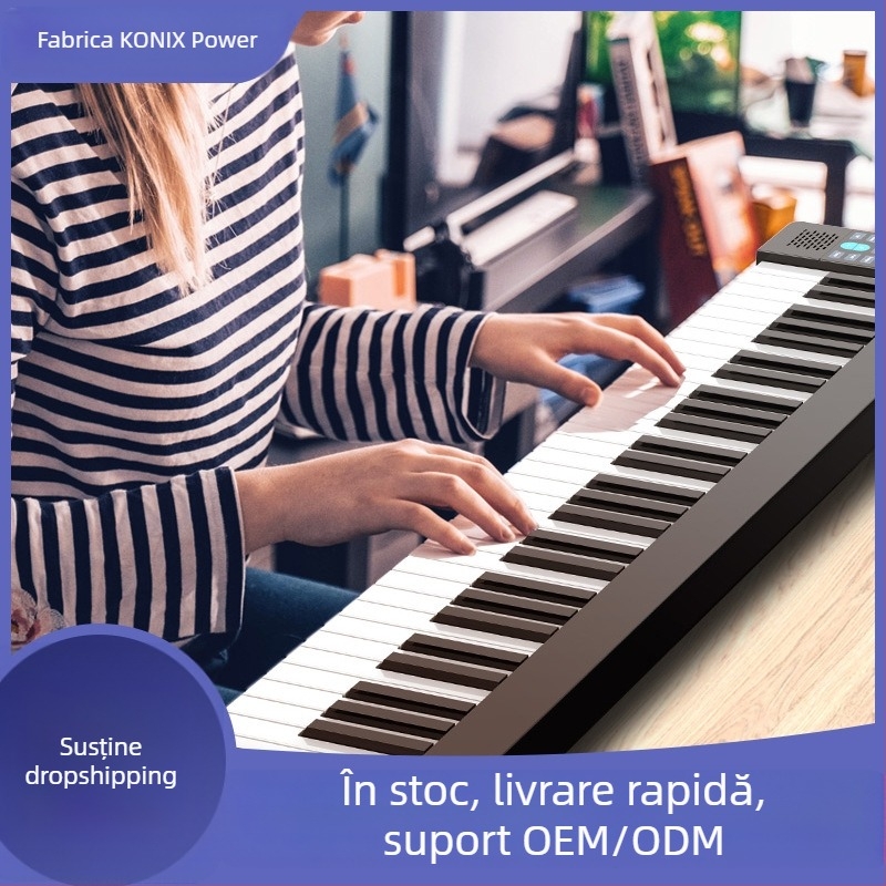 PJ61Z pian electronic cu 61 clape, portabil, Bluetooth dual — pentru copii și adulți, începători până la avansați