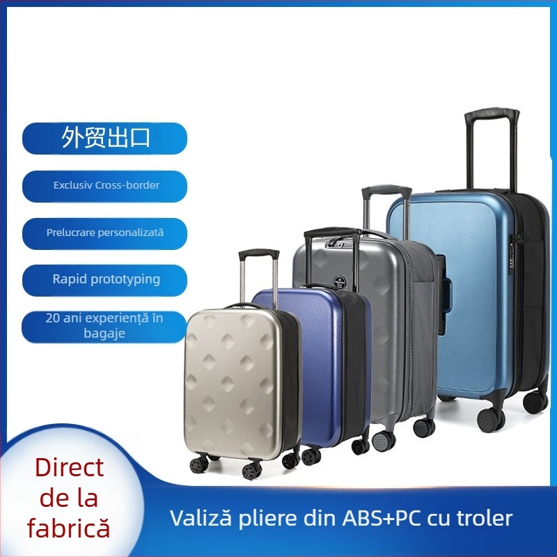Valiză PC pliabilă cu roți (Material PC; Închidere cu fermoar; Încuietoare TSA cu combinație; Roți universale; Greutate 2,22 kg)
