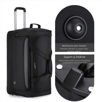 Trail geantă de voiaj cu role — impermeabilă, ușoară, din Oxford, unisex, stil urban simplu