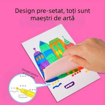 Answer Duck Kit DIY Scratch Art pentru copii – Artă pe hârtie, Include semn de carte și carte poștală, Vârsta 3-6 ani, Ambalaj: cutie de carton