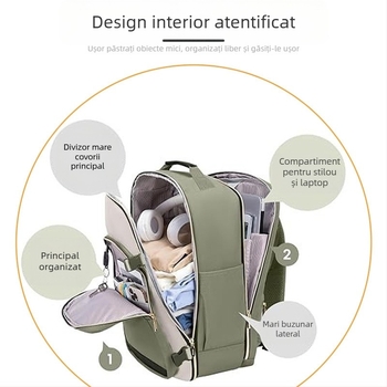 Rucsac de călătorie din Oxford, compatibil cu laptop de 16 inch, capacitate 36–55L, curele de umăr curbate, pentru activități în aer liber