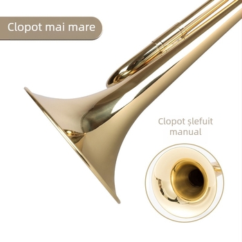 Trâmbiță în Bb, Haichuan Instrumente Muzicale, Finisaj Lacquer Gold, Model Lacquer Gold Youth No., Greutate aproximativ 260 g