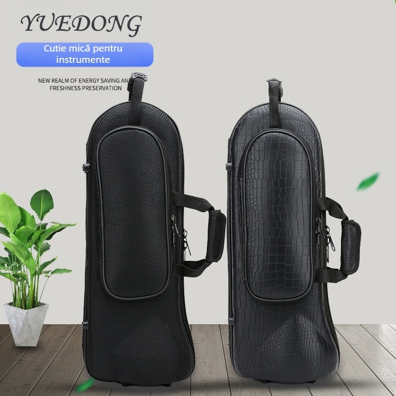 Geantă pentru trompetă — Carcasă ușoară, Material Crocodile/Oxford, Brand YUEDONG, Captușeală poliester-bumbac, Unisex, Curea de umăr curbată, Iarna 2023