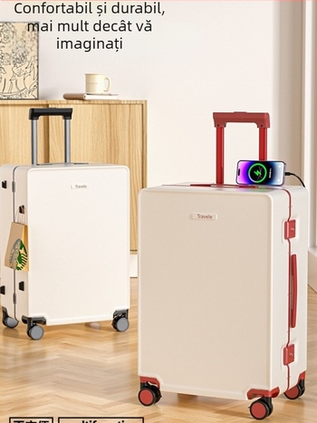 2025 valiză cabină nouă de 20 inch – unisex, multifuncțională, troliu, închidere TSA, port USB, suport pentru ceașcă, design respirabil