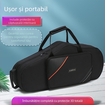 Geantă rucsac pentru saxofon cu carcasă dură, impermeabilă și ușoară — material Oxford; model S-57; marca YUEDONG; căptușeală poliester-bumpac