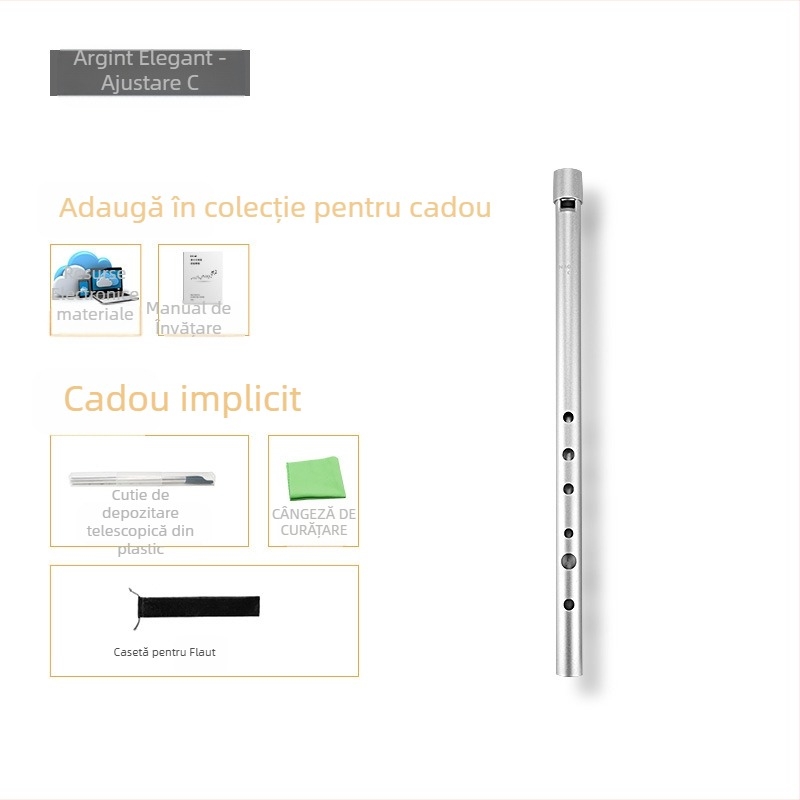 fluier irlandez cu șase orificii, corp din aliaj cupru-rezină-aluminiu, chei C și D