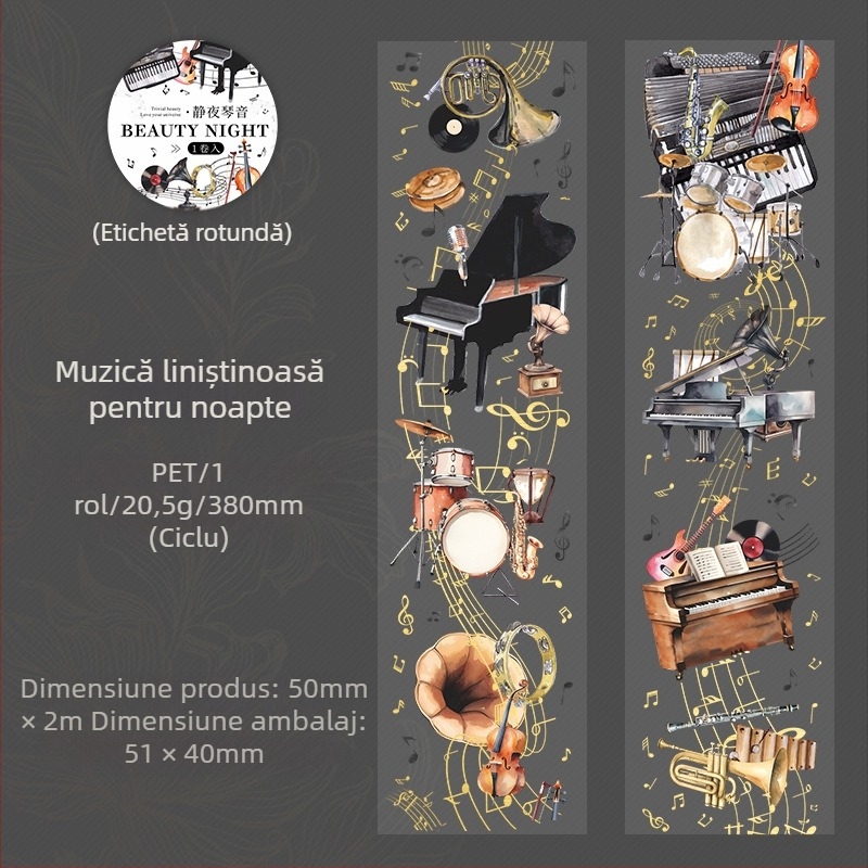 Bandă PET decorativă pentru peisaj – Temă Noapte, Imprimare (Marcă: Tomato Sauce Girl; Material: PET; Stil: Peisaj; Temă: Noapte; Tehnică de imprimare: Imprimare)