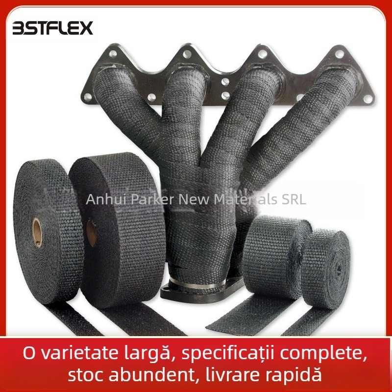 Centură izolatoare din fibră de titan pentru evacuarea motocicletei, rezistență la foc, 1300°C temperatură refractară, 900°C temperatură de utilizare, lățime 25–100 mm