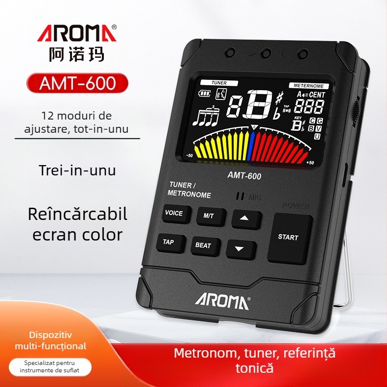 Arnoma AMT-600 Metronom și tuner pentru instrumente de suflat, vioară și violoncel – 3 în 1
