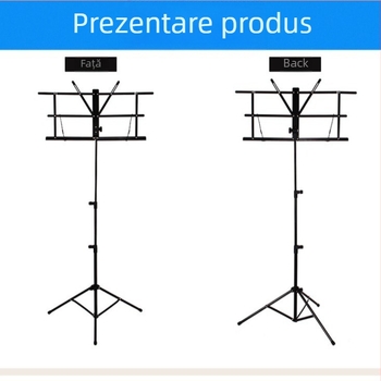 Suport universal pentru partituri muzicale, din oțel, XR-17, reglabil și pliabil, cu geantă impermeabilă – Neufine Xinrun