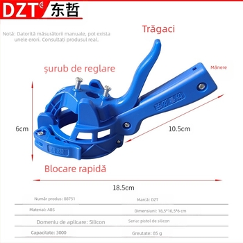 DZT pistol de spumă pentru etanșarea geamului – acționare manuală, instrument de economisire a muncii, corp ABS, pentru adezivi de sticlă