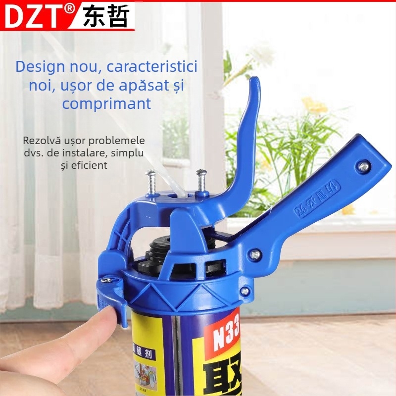 DZT pistol de spumă pentru etanșarea geamului – acționare manuală, instrument de economisire a muncii, corp ABS, pentru adezivi de sticlă