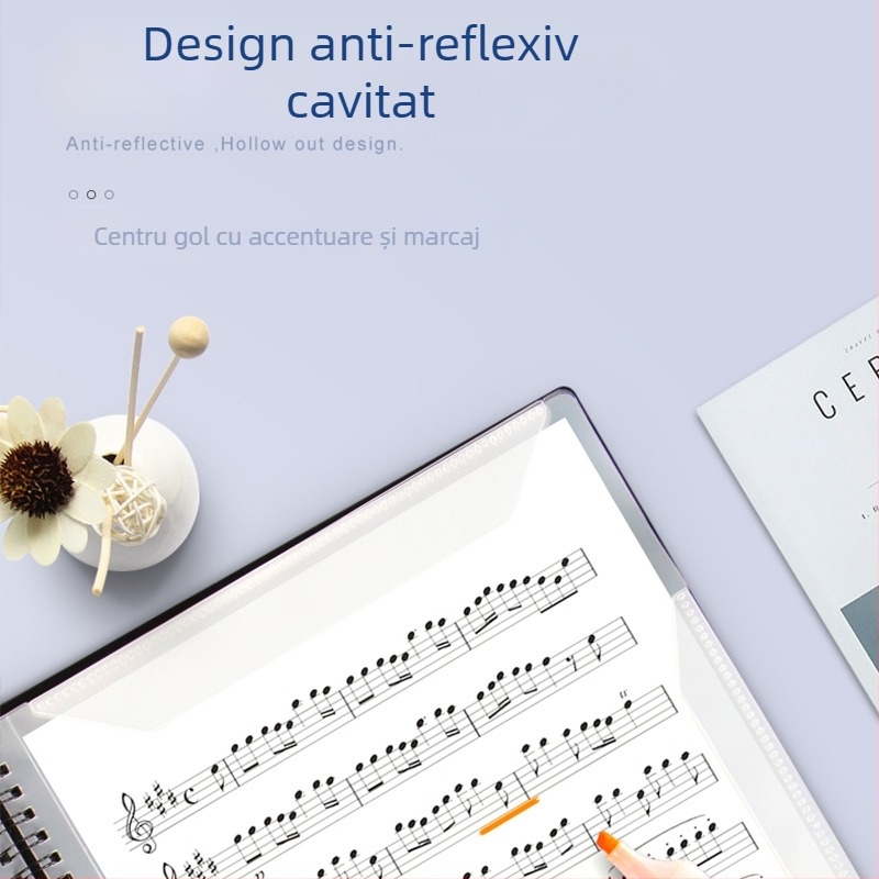 Dosar pentru partituri de pian cu design decupat, reglabil, anti-reflectiv, material PP, model FB-02