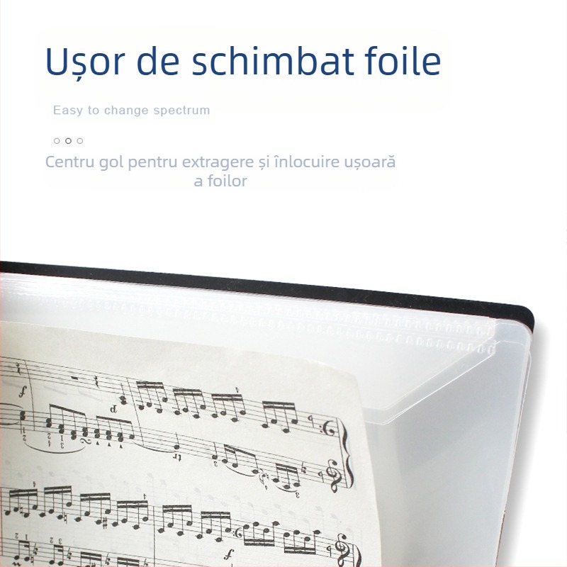 Dosar pentru partituri de pian cu design decupat, reglabil, anti-reflectiv, material PP, model FB-02