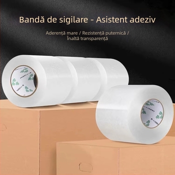 Bandă de sigilare Yixin - transparentă, cu vâscozitate înaltă, bandă de ambalare lată; Lungime 2000 cm, Lățime 4.38 cm, Grosime 3 cm