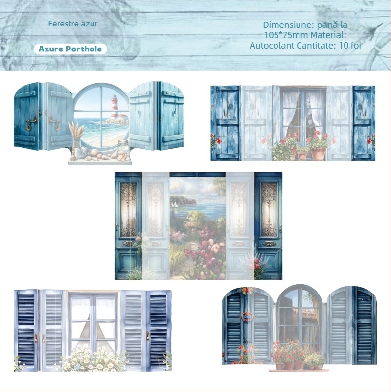 RetroStory autocolant 3D pentru planner — material PET, stil desen animat, lucrat manual cu imprimare UV