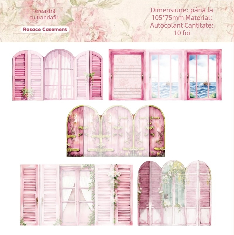 RetroStory autocolant 3D pentru planner — material PET, stil desen animat, lucrat manual cu imprimare UV