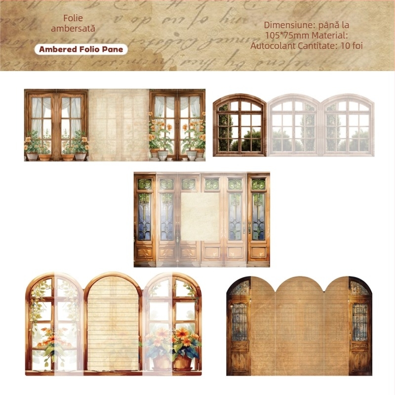 RetroStory autocolant 3D pentru planner — material PET, stil desen animat, lucrat manual cu imprimare UV