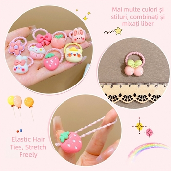 Elastic pentru păr și șnururi, acrilic, stil drăguț pentru copii, seria Prințese