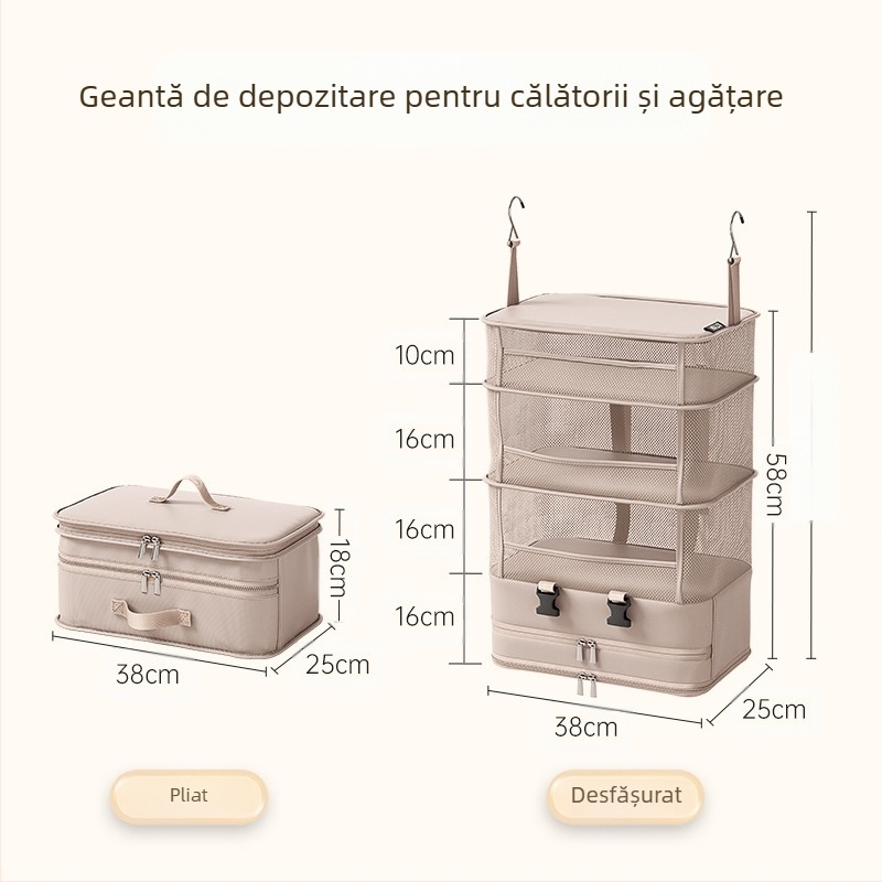 Geantă de depozitare atârnabilă, stil geantă de mână, poliester, model G10, multifuncțională, pentru călătorii, dormitor și living.