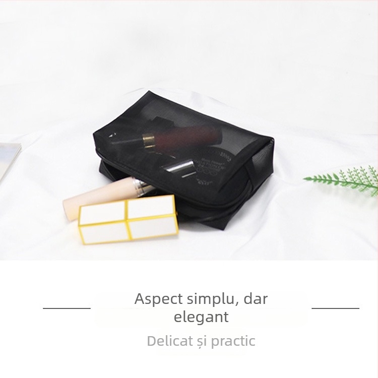 Geantă de machiaj - exterior din nailon și căptușeală din nailon, stil proaspăt și dulce, unisex