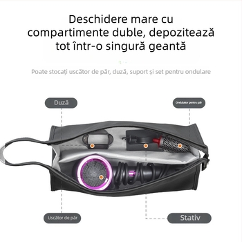 Sac de depozitare pentru uscător de păr - Compatibil Dyson, Material PU, Stil geantă de mână, Multifuncțional, pentru călătorii