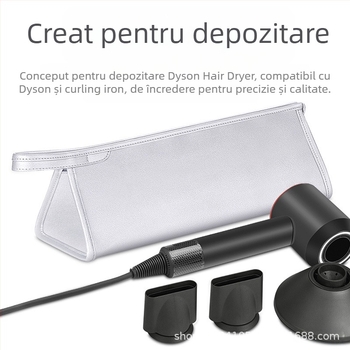 Sac de depozitare pentru uscător de păr - Compatibil Dyson, Material PU, Stil geantă de mână, Multifuncțional, pentru călătorii