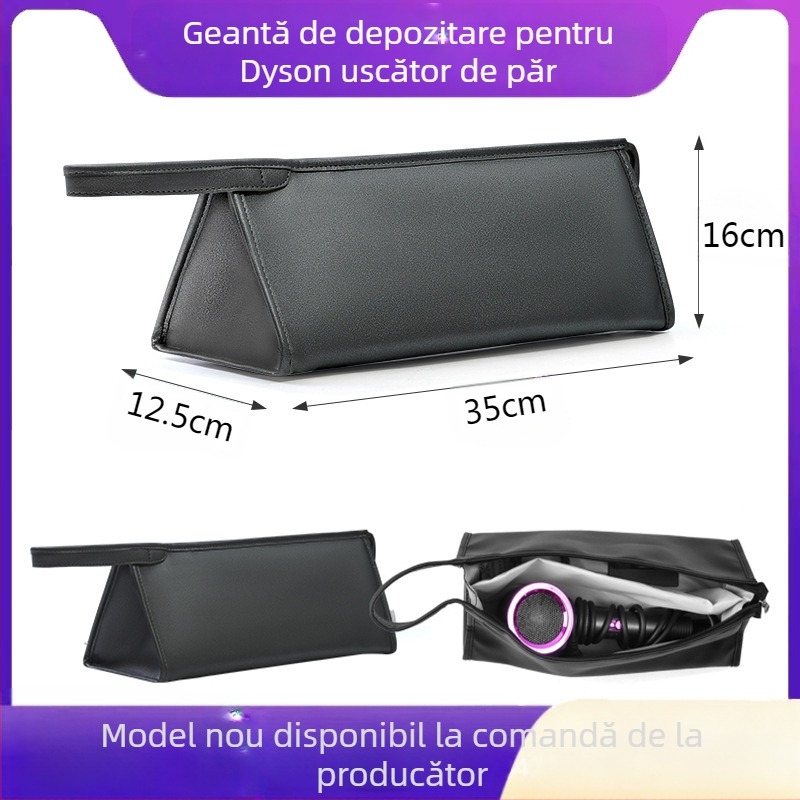 Sac de depozitare pentru uscător de păr - Compatibil Dyson, Material PU, Stil geantă de mână, Multifuncțional, pentru călătorii