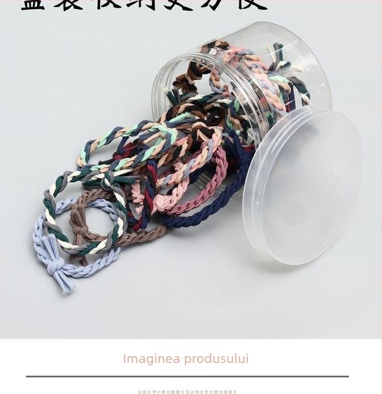 Accesoriu pentru păr - Nod de păr împletit, materiale mixte, lucrat manual, stil natural