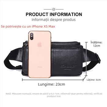 Geantă de talie pentru bărbați din piele naturală — stil urban simplu; reducere de sarcină; brand Little Dolly