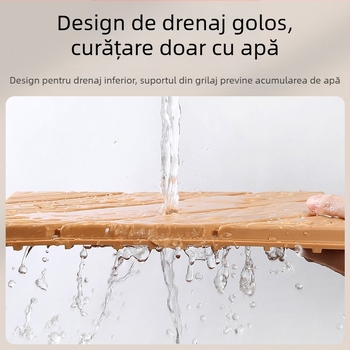 Podea din plastic auto-asamblată, textură lemn, stil modern minimalist, antiseptic, pentru coridor