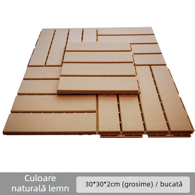 Podea din plastic auto-asamblată, textură lemn, stil modern minimalist, antiseptic, pentru coridor