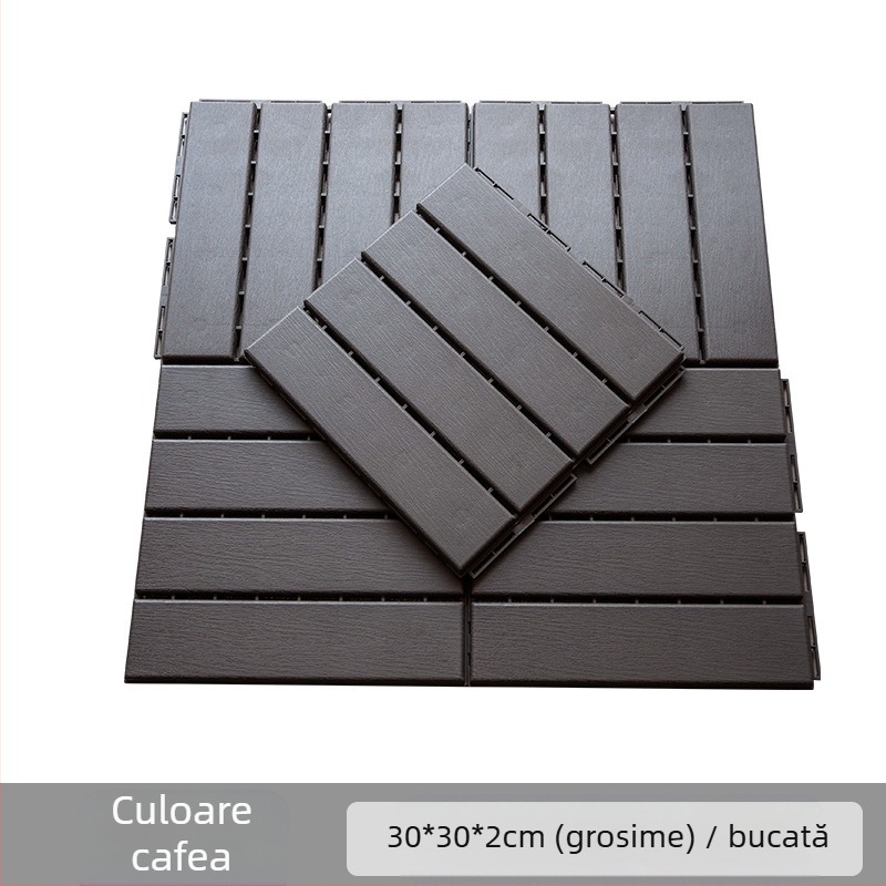 Podea din plastic auto-asamblată, textură lemn, stil modern minimalist, antiseptic, pentru coridor