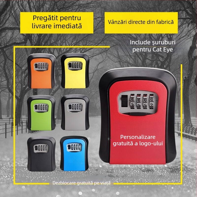 Cutie pentru chei cu încuietoare cod – Mecanică, aliaj de aluminiu, Model 806, Champions, pentru depozitarea cheilor, stil modern minimalist