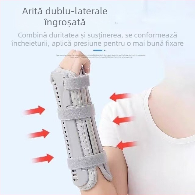 Șină reglabilă de încheietură și protecție pentru antebraț, respirabilă
