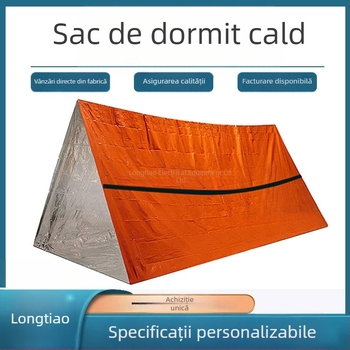 Longxuan Sac de dormit de supraviețuire în situații de urgență cu folie PE din aluminiu pentru camping